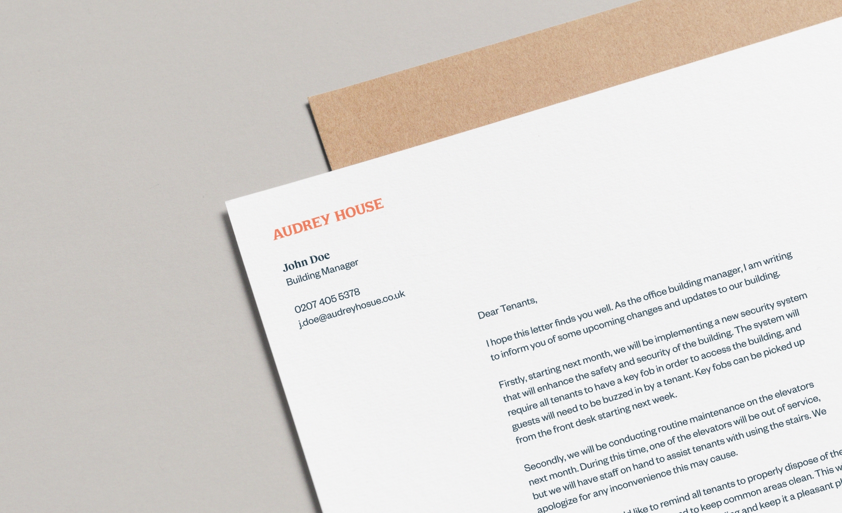 Audrey House Letterhead